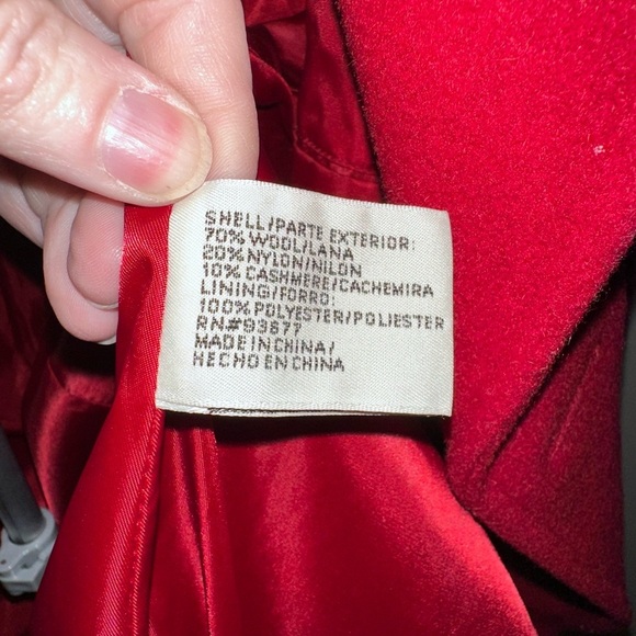 St. John's Bay Women's Red Double-Breasted Pea Coat - Picture 9 of 9